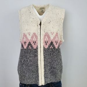 St. John's Bay Wool Blend Full Zip Vest Size L 🔥